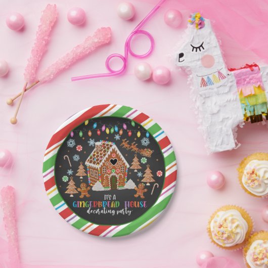 Lebkuchendekor Party Tafel - schwarz Pappteller (Party)