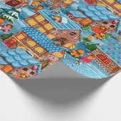 Lebkuchendorf am Heiligen Abend Geschenkpapier (Ecke)