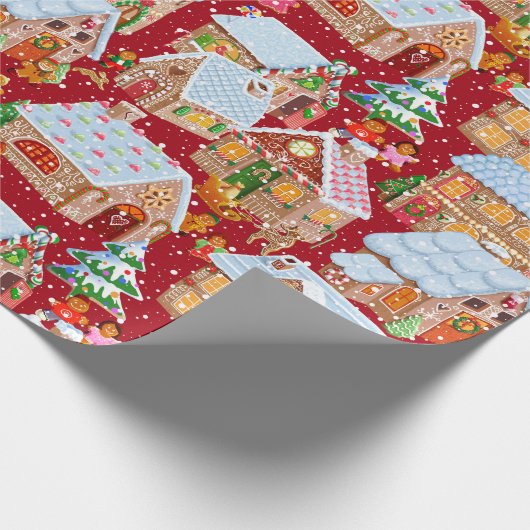 Lebkuchendorf (rot) geschenkpapier (Ecke)