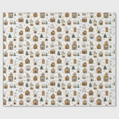 Lebkuchendorf-Weihnachtspapier Geschenkpapier (Flach)