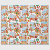 Lebkuchendorf (weiß) geschenkpapier (Flach)