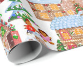 Lebkuchendorf (weiß) geschenkpapier (Rolleneckpunkt)