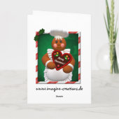 Lebkuchenfamilie: Bäckereimädchen Feiertagskarte (Rückseite)