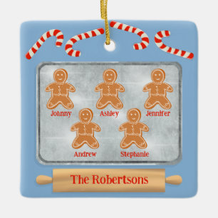 Lebkuchenfamilie von fünf keramikornament