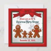 Lebkuchenfamilie von vier Weihnachtsfeierlichkeite Einladung (Vorderseite)