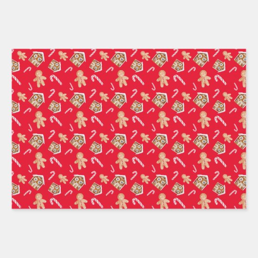 Lebkuchengebäck - Kerzenurlaub niedlich Geschenkpapier Set (Vorderseite 3)
