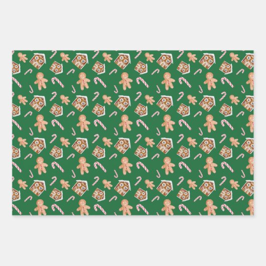 Lebkuchengebäck - Kerzenurlaub niedlich Geschenkpapier Set (Vorderseite 2)