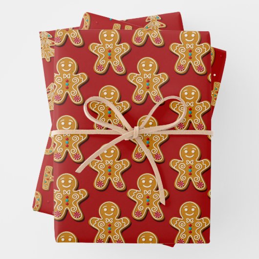 Lebkuchengebäck Packpapier Set 3 Geschenkpapier Set (Beispiel)