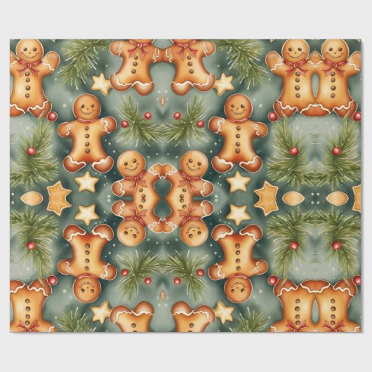 Lebkuchengebäck und Sterne Geschenkpapier (Flach)