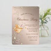 Lebkuchengetränk Rose GoldWeihnachten Einladung (Stehend Vorderseite)