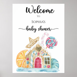 Lebkuchenhaus Baby-Duschschaumbrett Poster