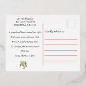 Lebkuchenhaus | Candy Cane Red Folien Feiertagspostkarte (Rückseite)