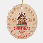 Lebkuchenhaus | Familienname| 1 Foto Keramik Ornament (Links)