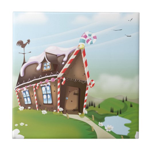 Lebkuchenhaus Fliese (Vorderseite)