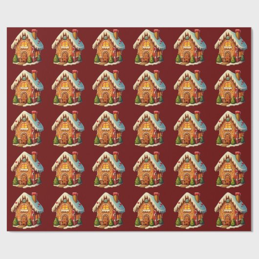 Lebkuchenhaus Geschenkpapier (Flach)