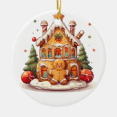 Lebkuchenhaus Keramik Ornament (Vorne)