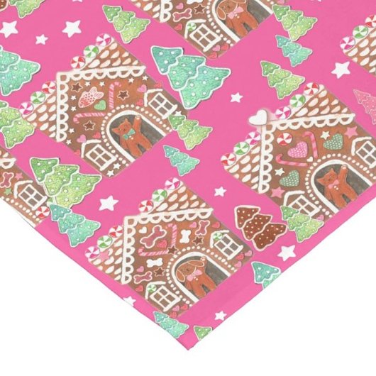 Lebkuchenhaus mit Lebkuchen Kurzer Tischläufer