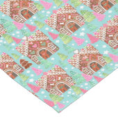 Lebkuchenhaus mit Lebkuchenhund und Katze Kurzer Tischläufer (Ecke)