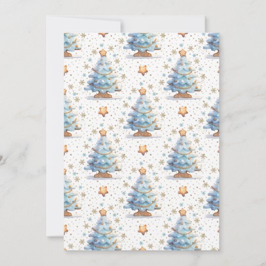 Lebkuchenhaus mit Party blau Geburtstag Einladung (Rückseite)