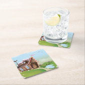 Lebkuchenhaus Rechteckiger Pappuntersetzer (Vor Ort)