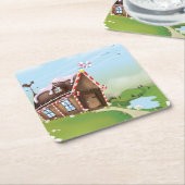 Lebkuchenhaus Rechteckiger Pappuntersetzer (angewinkelt)