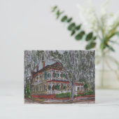 Lebkuchenhaus Savannah Georgia Kunstmalerei Postkarte (Stehend Vorderseite)