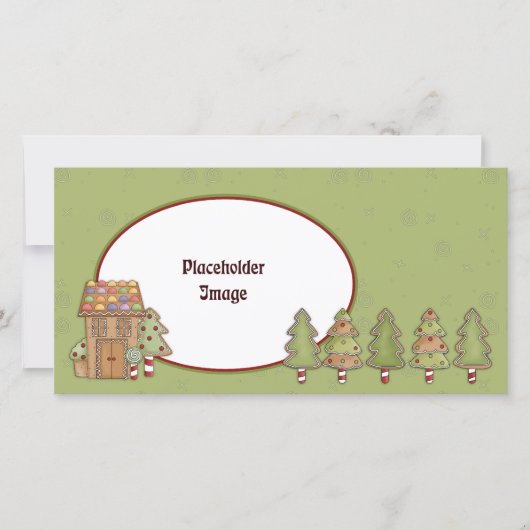 Lebkuchenhaus und Bäume (Vorderseite)