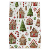 Lebkuchenhaus und Grünbäume Mittlere Geschenktüte (Rückseite)