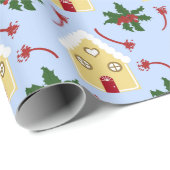 Lebkuchenhaus und Hufmuster Geschenkpapier (Rolleneckpunkt)