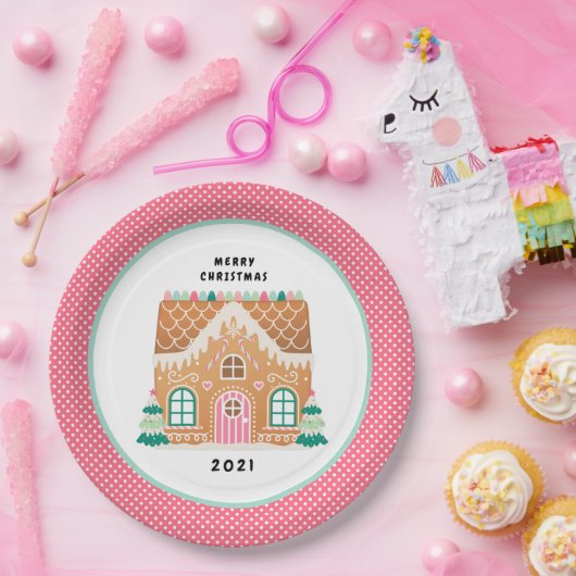 Lebkuchenhaus | Weihnachtskrümelpfel Pappteller (Party)