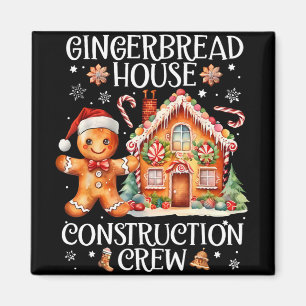 Lebkuchenhäuschen-Baukrew Cookie King Weihnachten Magnet