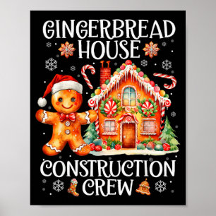 Lebkuchenhäuschen-Baukrew Kekse Backen Poster