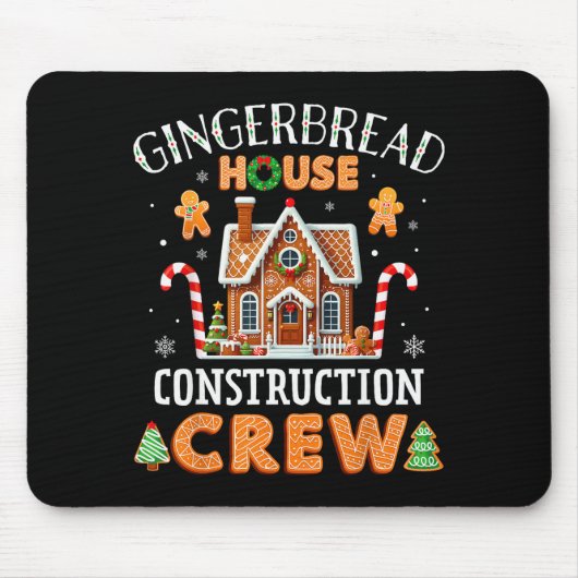 Lebkuchenhäuschen-Baukrew Kinder Männer Frauen Mousepad (Vorne)
