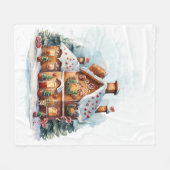 Lebkuchenhäuschen-Flanelldecke Fleecedecke (Vorderseite (Horizontal))