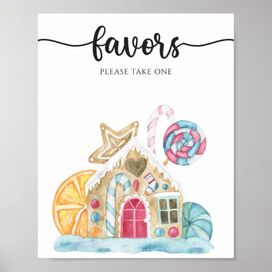 Lebkuchenhäuschen - Geschenke Poster (Vorne)