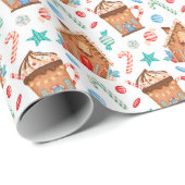 Lebkuchenhäuschen Geschenkpapier (Rolleneckpunkt)