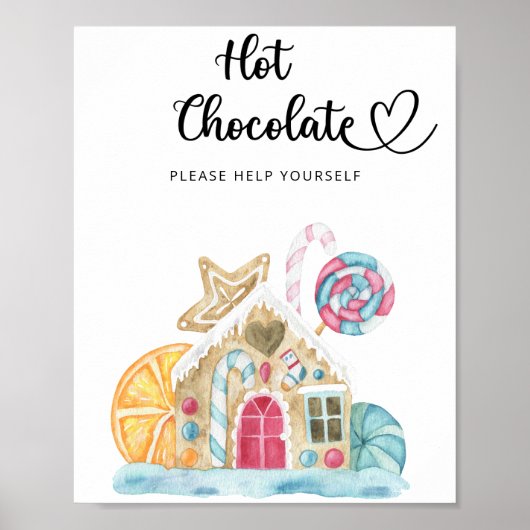 Lebkuchenhäuschen - Heiße Schokoladenbar Poster (Vorne)