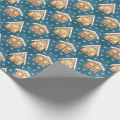 Lebkuchenhäuschen-Muster Geschenkpapier (Ecke)