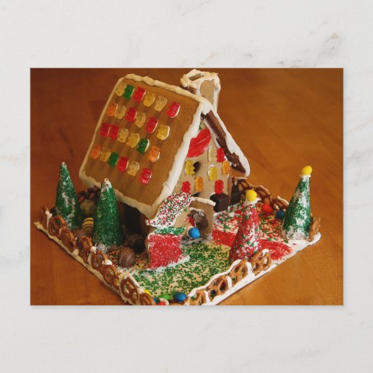 Lebkuchenhäuschen Postkarte (Vorderseite)