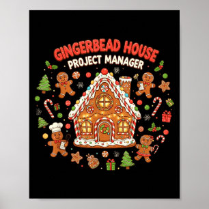 Lebkuchenhäuschen-Projektmanager Kekse-Backen Fu Poster