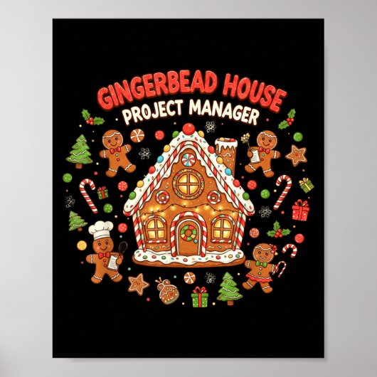 Lebkuchenhäuschen-Projektmanager Kekse-Backen Fu Poster (Vorne)