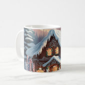 Lebkuchenhäuschen Schneelandschaft Weihnachten  Kaffeetasse (Vorderseite Links)