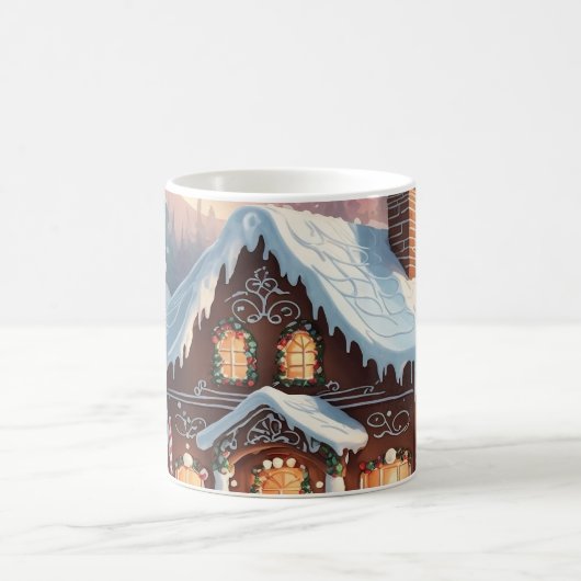 Lebkuchenhäuschen Schneelandschaft Weihnachten  Kaffeetasse (Mittel)