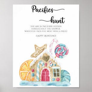 Lebkuchenhäuschen - Schnuller Jagd Baby Shower Spi Poster
