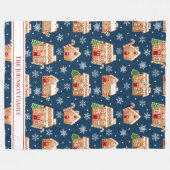 Lebkuchenhäuschen-Weihnachten Fleecedecke (Vorderseite (Horizontal))