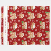 Lebkuchenhäuschen-Weihnachten Fleecedecke (Vorderseite (Horizontal))