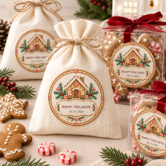 Lebkuchenhäuschen-Weihnachtsaufkleber Runder Aufkleber