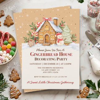 Lebkuchenhäuschen-Weihnachtsfeier Einladung