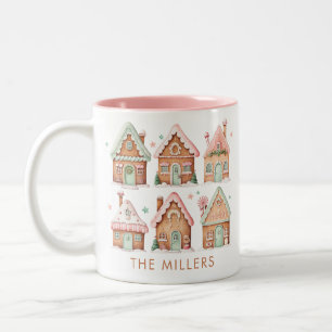 Lebkuchenhäuser Rosa Minze Weihnachten Zweifarbige Tasse