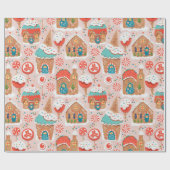 Lebkuchenhäuser und Candy Land Geschenkpapier (Flach)